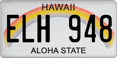 HI license plate ELH948