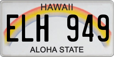 HI license plate ELH949