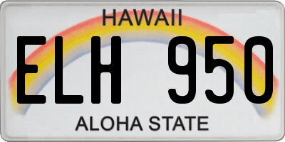 HI license plate ELH950