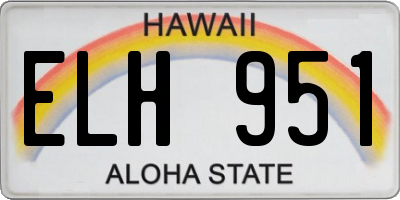 HI license plate ELH951