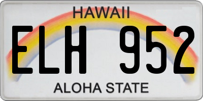 HI license plate ELH952
