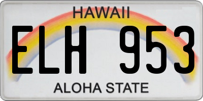 HI license plate ELH953