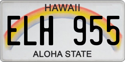 HI license plate ELH955