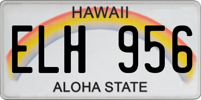 HI license plate ELH956