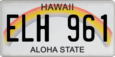 HI license plate ELH961