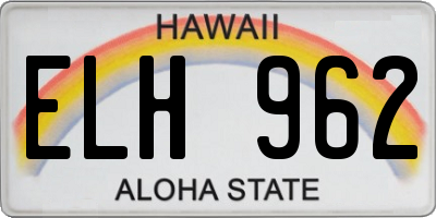 HI license plate ELH962