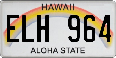 HI license plate ELH964