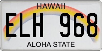 HI license plate ELH968