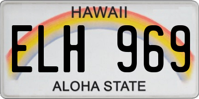 HI license plate ELH969