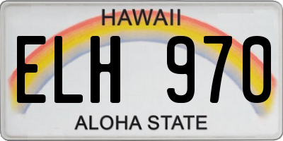 HI license plate ELH970