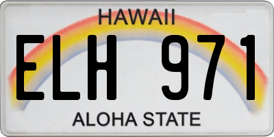 HI license plate ELH971