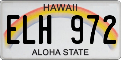 HI license plate ELH972