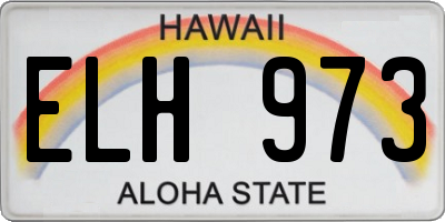 HI license plate ELH973