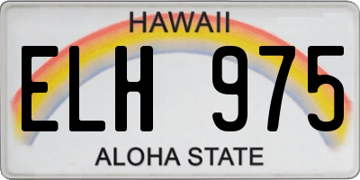 HI license plate ELH975