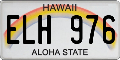 HI license plate ELH976