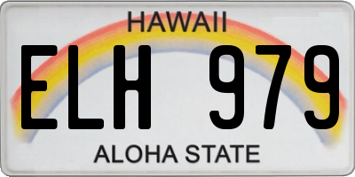 HI license plate ELH979