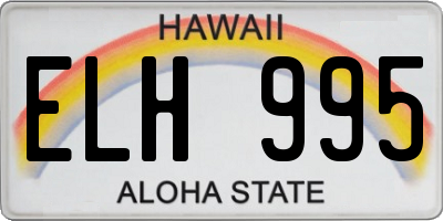 HI license plate ELH995