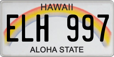 HI license plate ELH997