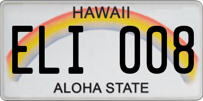 HI license plate ELI008