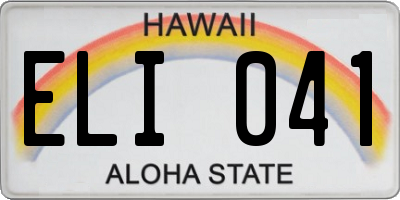 HI license plate ELI041