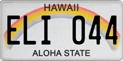 HI license plate ELI044