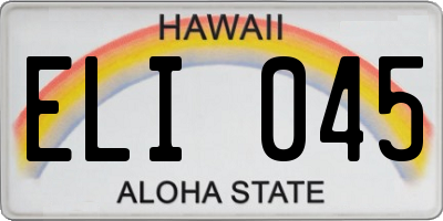 HI license plate ELI045