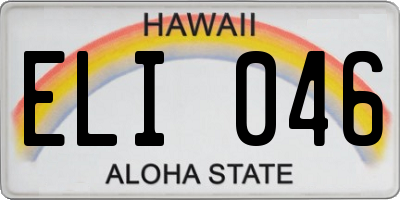 HI license plate ELI046