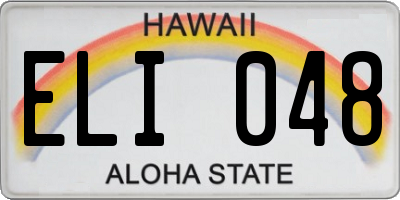 HI license plate ELI048