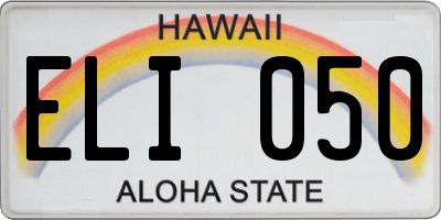 HI license plate ELI050
