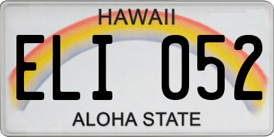 HI license plate ELI052