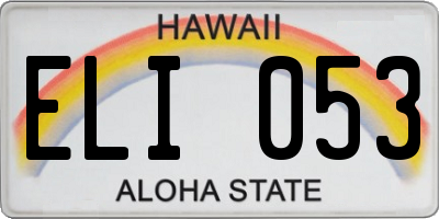 HI license plate ELI053