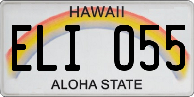 HI license plate ELI055