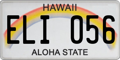 HI license plate ELI056