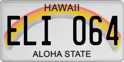 HI license plate ELI064