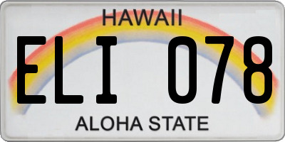 HI license plate ELI078