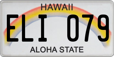 HI license plate ELI079