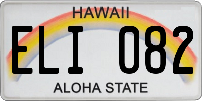 HI license plate ELI082