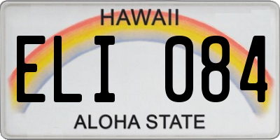 HI license plate ELI084