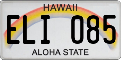 HI license plate ELI085