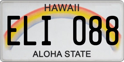HI license plate ELI088