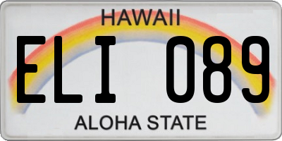 HI license plate ELI089
