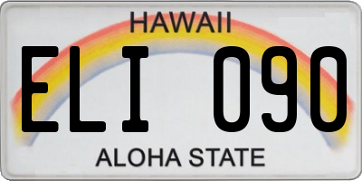 HI license plate ELI090