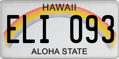 HI license plate ELI093