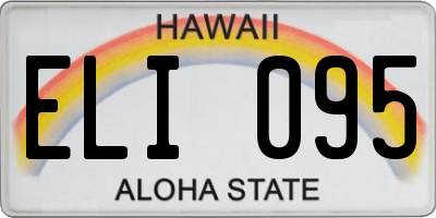 HI license plate ELI095