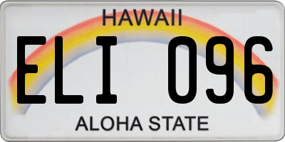 HI license plate ELI096