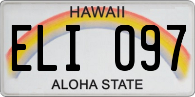 HI license plate ELI097