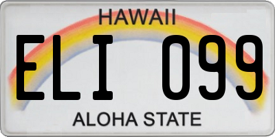 HI license plate ELI099