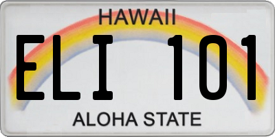 HI license plate ELI101