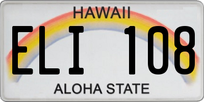 HI license plate ELI108