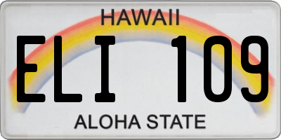 HI license plate ELI109
